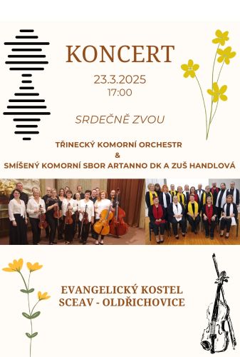 Koncert Třinecký komorní orchestr a smíšený komorní sbor ARTANNO DK a ZUŠ Handlová