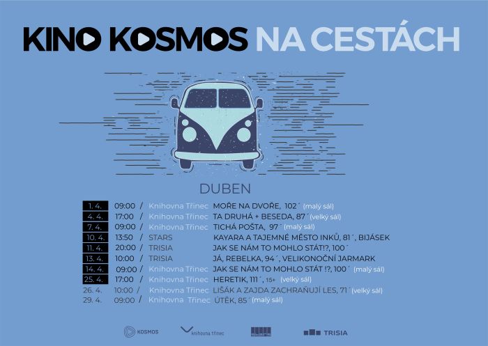 Kino Kosmos na cestách - program kina na duben 