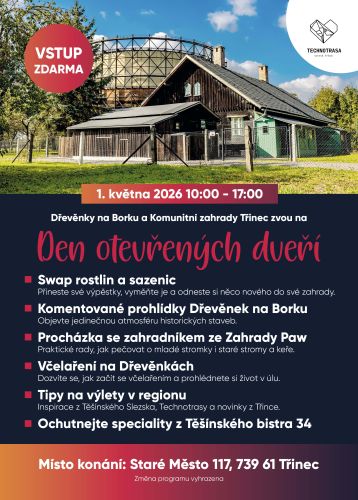 Den otevřených dveří Dřevěnky na Borku a Komunitní zahrady Třinec 2S